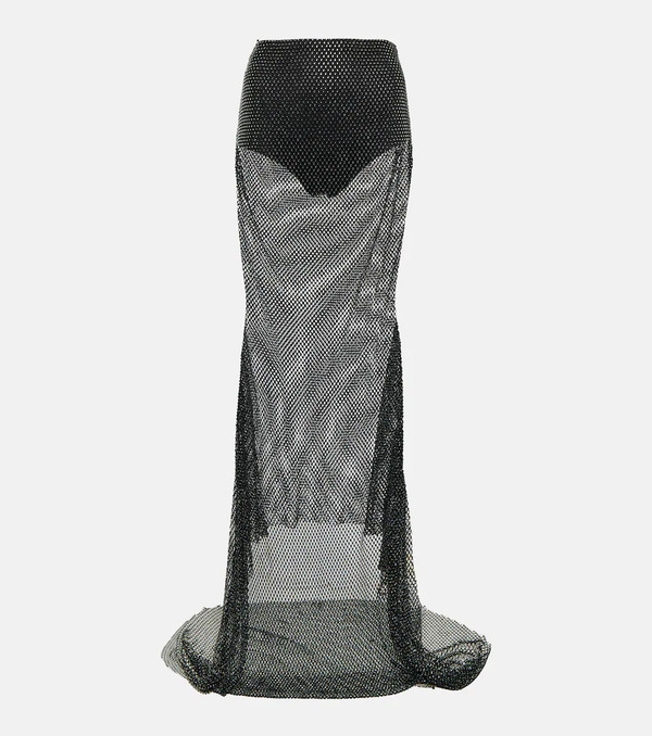  Giuseppe Di Morabito Giuseppe Di Morabito Crystal-embellished Mesh Maxi Skirt 