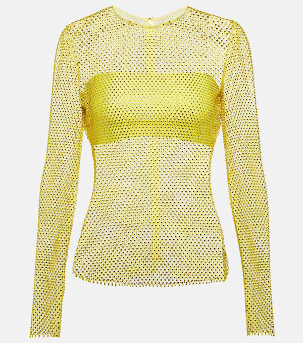  Giuseppe Di Morabito Giuseppe Di Morabito Crystal-embellished Mesh Top 