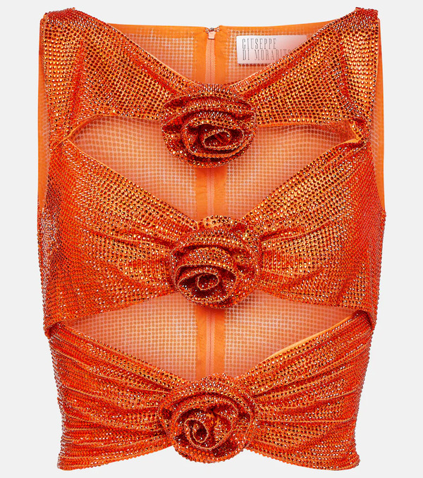  Giuseppe Di Morabito Giuseppe Di Morabito Embellished Cutout Crop Top 