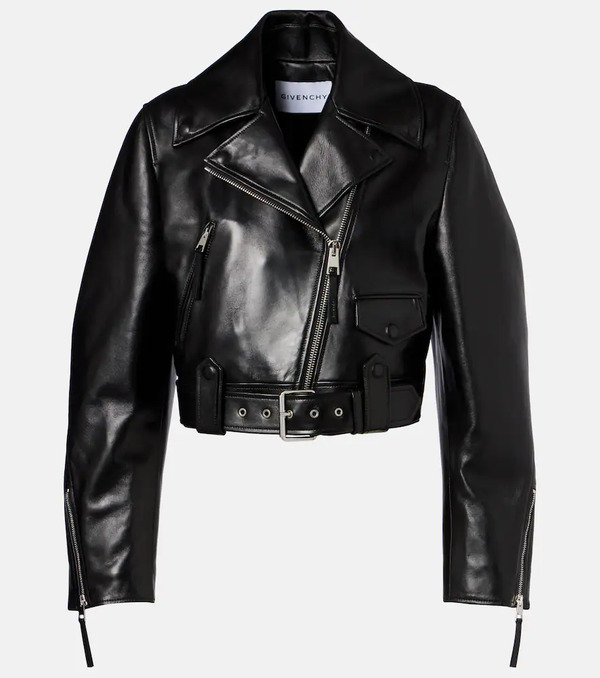  Givenchy Givenchy Cocoon Cropped Leather Biker Jacket 