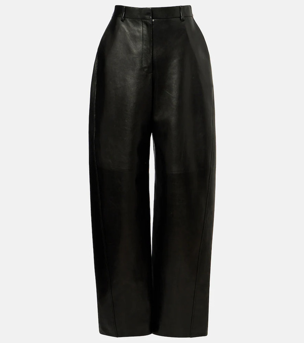  Givenchy Givenchy High-rise Leather Barrel-leg Pants 