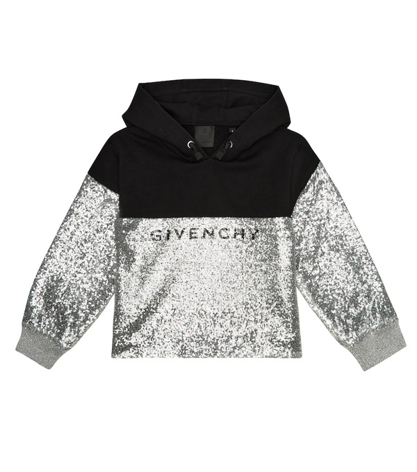  Givenchy Kids Givenchy Kids Sequined Logo Cotton-blend Hoodie 