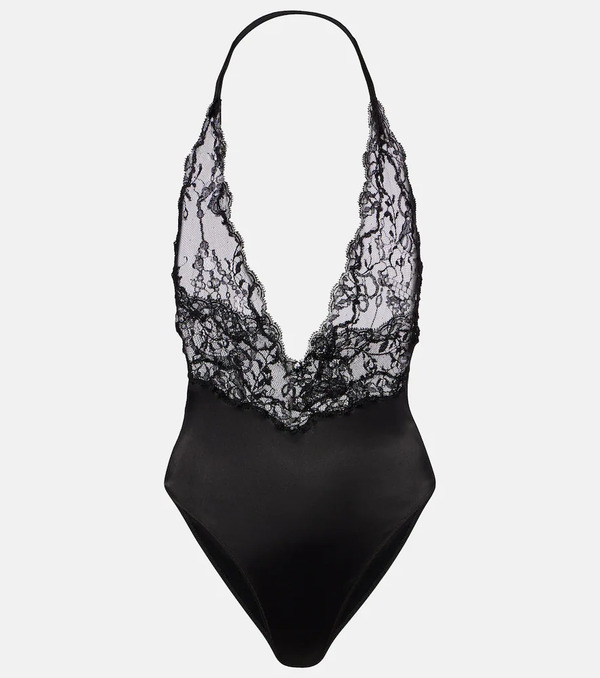  Givenchy Givenchy Lace And Jersey Bodysuit 