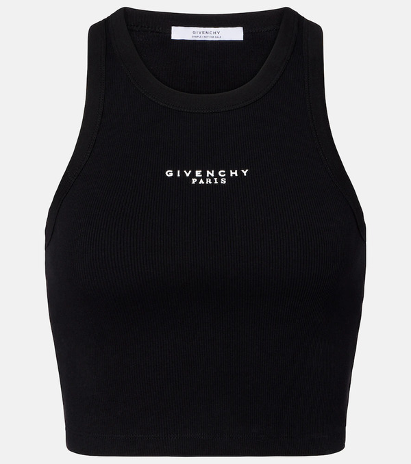  Givenchy Givenchy Logo Cropped Cotton Jersey Tank Top 