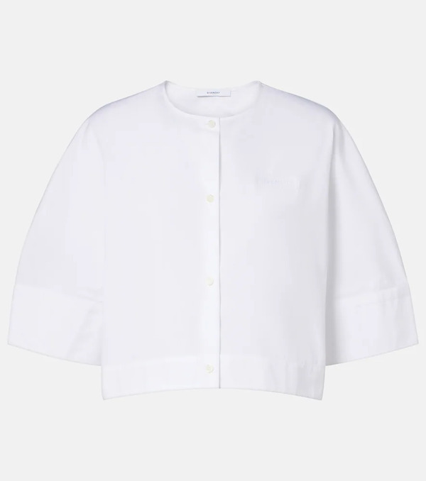  Givenchy Givenchy Logo Cropped Cotton Poplin Shirt 