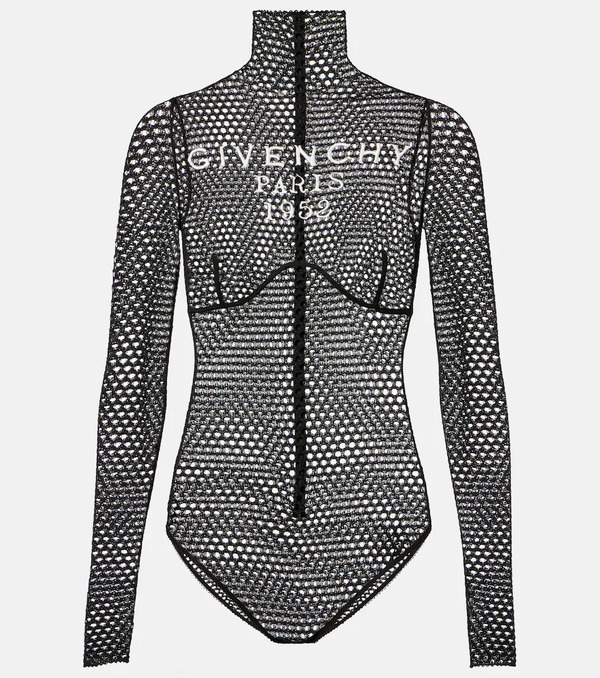  Givenchy Givenchy Logo Mesh Bodysuit 