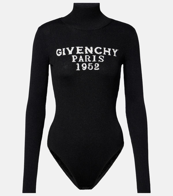  Givenchy Givenchy Logo Ribbed-knit Bodysuit 