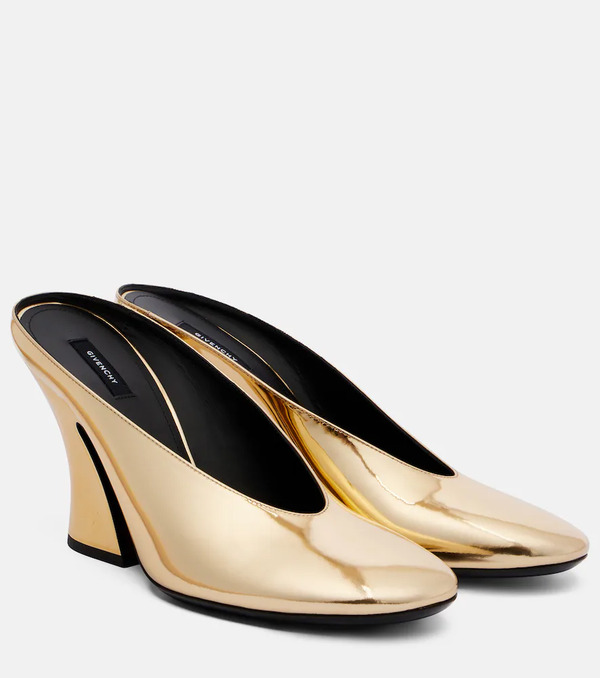  Givenchy Givenchy Sculpted 95 Mirrored Leather Mules 