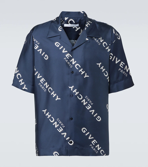 Givenchy Givenchy Givenchy Shadow Silk Bowling Shirt 