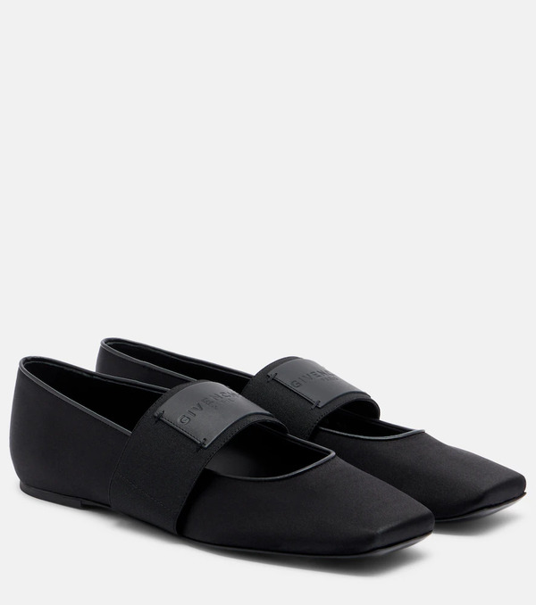  Givenchy Givenchy Sliced Square Satin Ballet Flats 