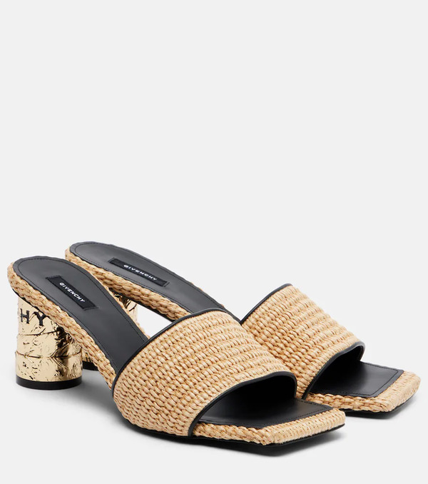  Givenchy Givenchy Tape Leather-trimmed Mules 