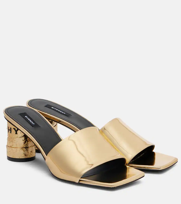  Givenchy Givenchy Tape 65 Mirrored Leather Mules 