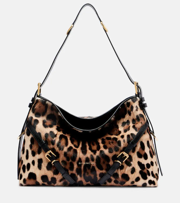  Givenchy Givenchy Voyou Medium Leopard-print Shoulder Bag 