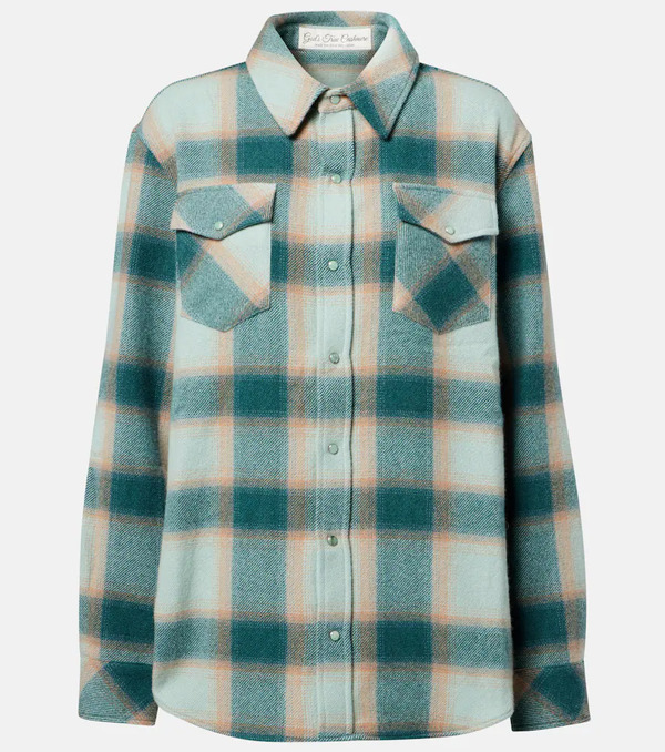  God's True Cashmere God's True Cashmere Checked Cashmere Overshirt 