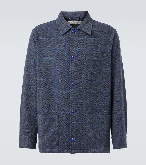  God's True Cashmere God's True Cashmere Wizard Herringbone Checked Cashmere Overshirt 