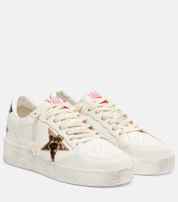  Golden Goose Golden Goose Ball Star Leather Platform Sneakers 