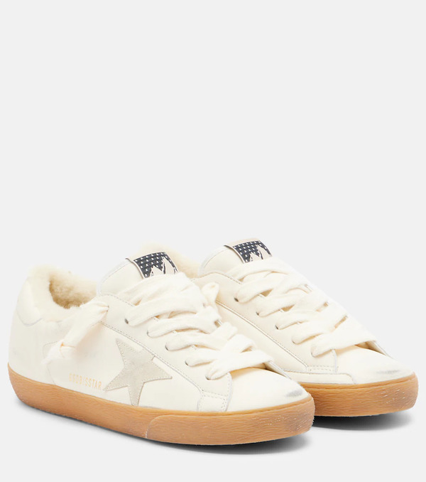  Golden Goose Golden Goose Super-star Shearling-lined Leather Sneakers 