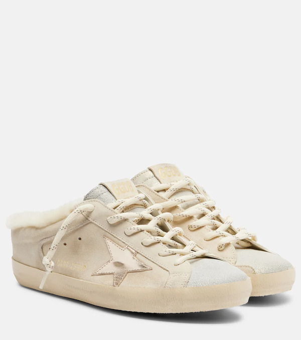  Golden Goose Golden Goose Super-star Shearling-lined Suede Sneakers 
