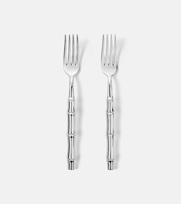 Gucci Gucci Bamboo Set Of 2 Silver-plated Forks 