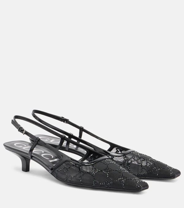  Gucci Gucci Gucci Demi Embellished Slingback Pumps 