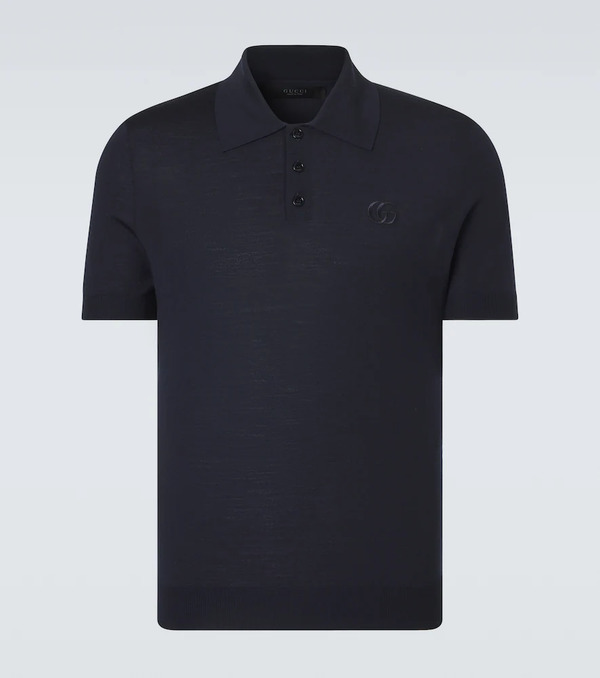  Gucci Gucci Double G Wool Polo Shirt 