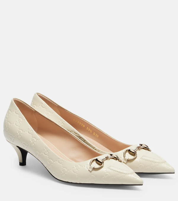  Gucci Gucci Erin Gg Horsebit Leather Pumps 