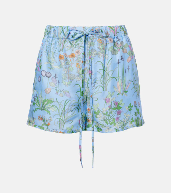  Gucci Gucci Floral Silk Satin Shorts 