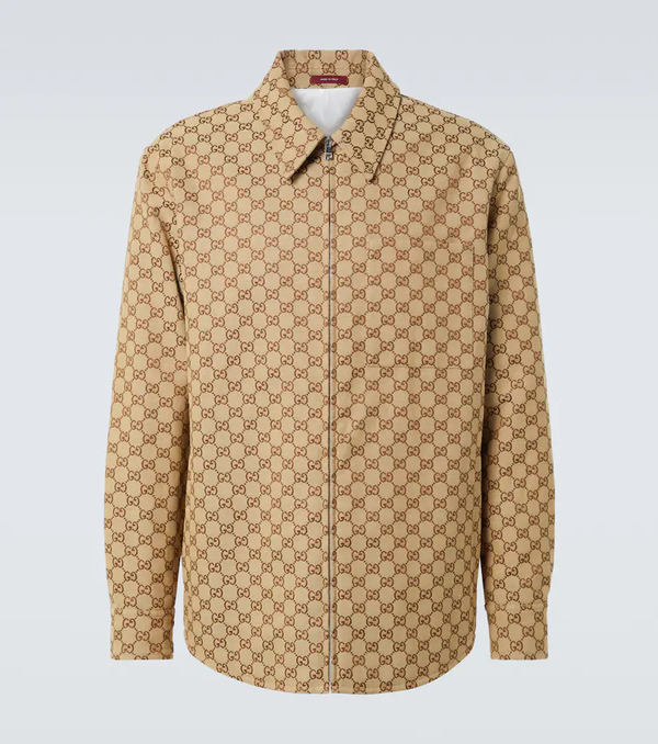  Gucci Gucci Gg Canvas Cotton-blend Overshirt 