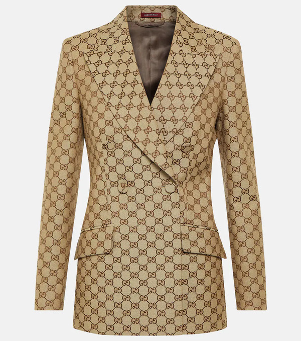  Gucci Gucci Gg Canvas Double-breasted Blazer 