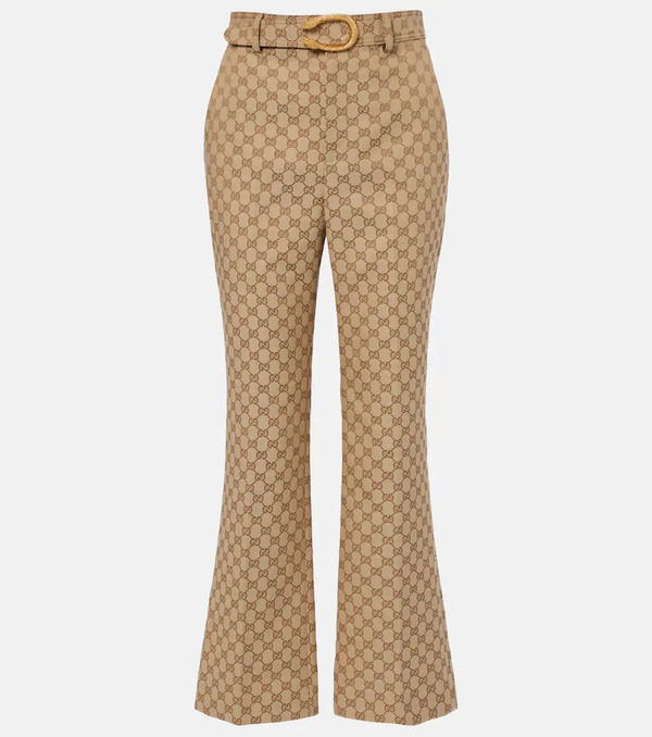  Gucci Gucci Gg Canvas Flared Pants 