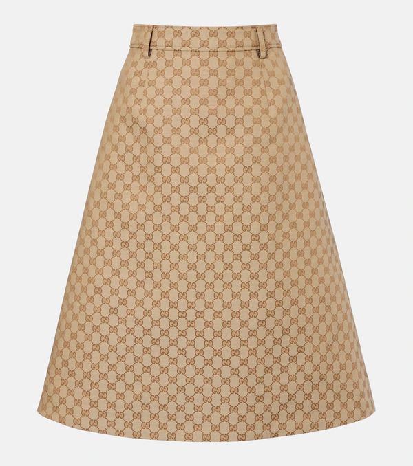 Gucci Gucci Gg Canvas Midi Skirt 