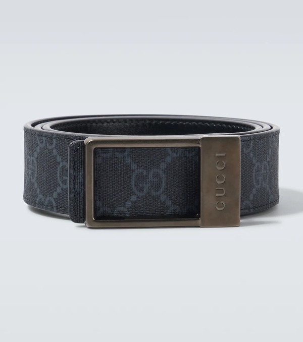  Gucci Gucci Gg Canvas Reversible Leather Belt 