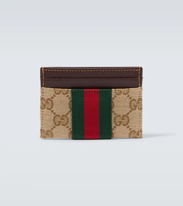  Gucci Gucci Gg Canvas Web Stripe Card Holder 