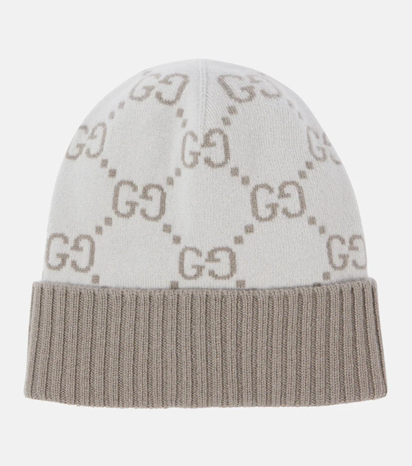  Gucci Gucci Gg Cashmere Jacquard Beanie 