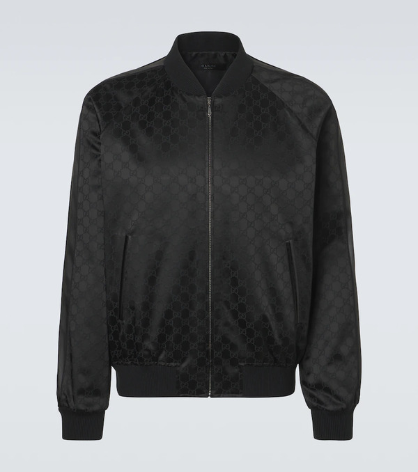  Gucci Gucci Gg Cotton-blend Satin Jacket 