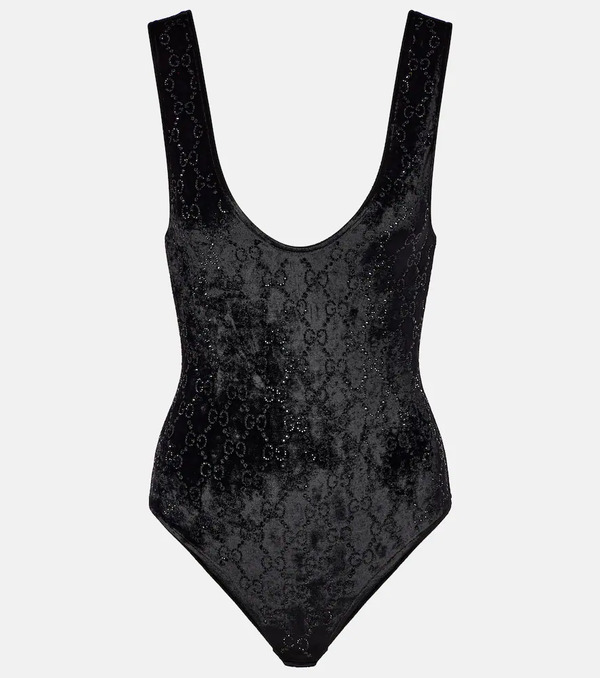  Gucci Gucci Gg Embellished Chenille Bodysuit 