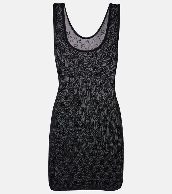  Gucci Gucci Gg Embellished Minidress 