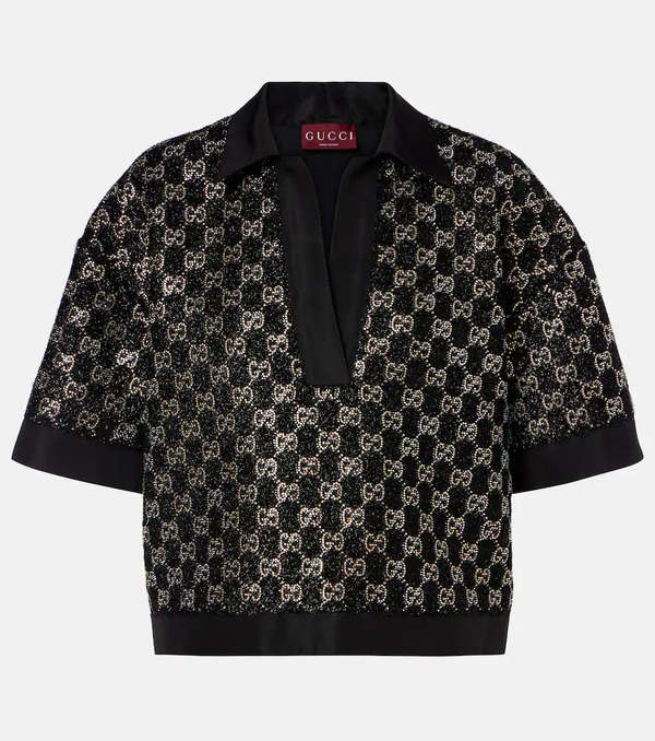  Gucci Gucci Gg Embellished Top 