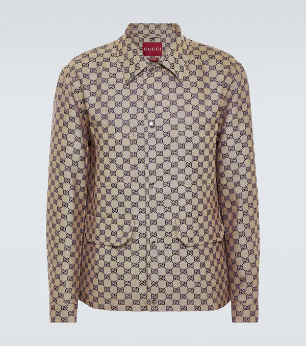  Gucci Gucci Gg Linen-blend Canvas Jacket 