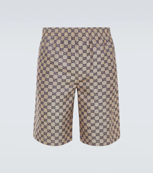 Gucci Gucci Gg Linen-blend Shorts 
