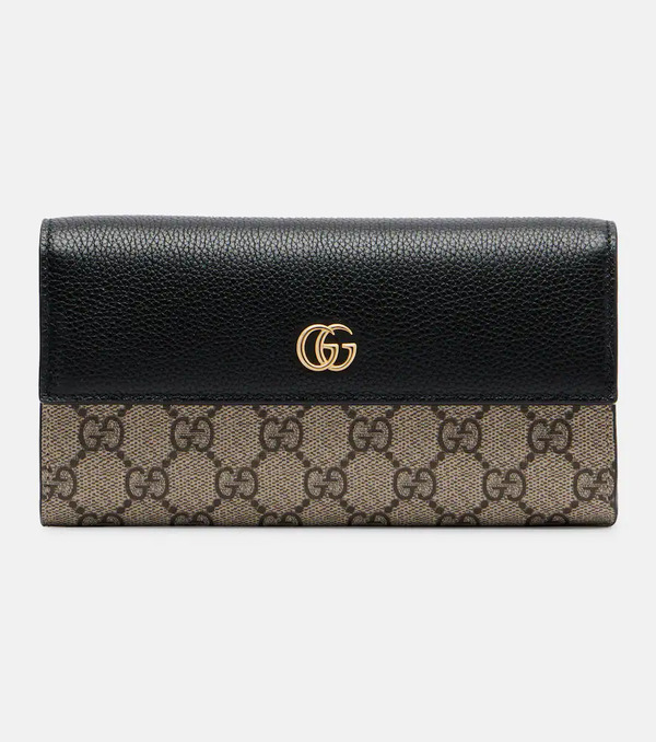  Gucci Gucci Gg Marmont Leather-trimmed Wallet On Chain 