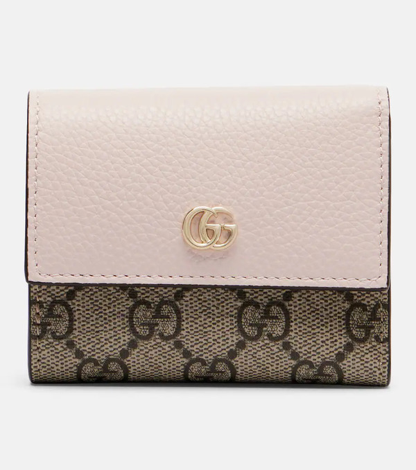  Gucci Gucci Gg Marmont Mini Leather-trimmed Wallet 