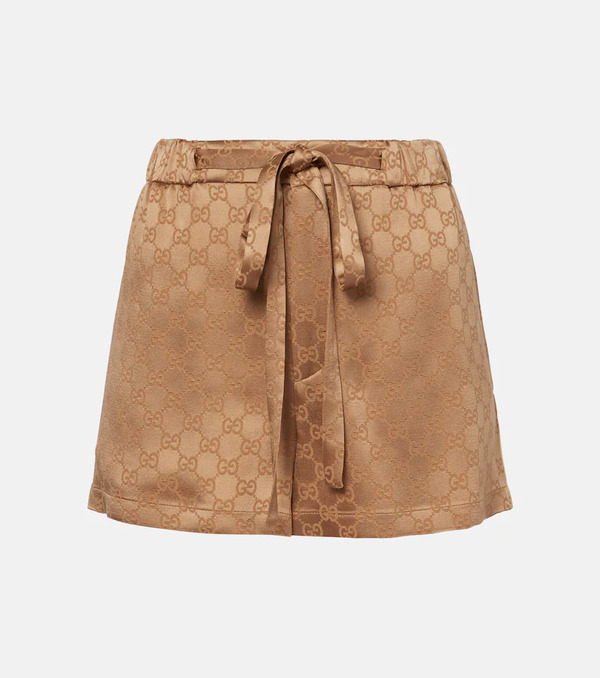  Gucci Gucci Gg Satin Shorts 