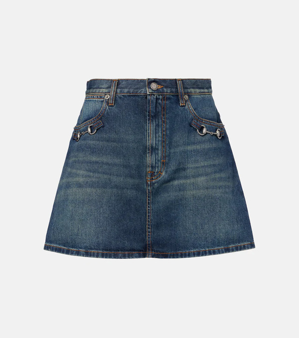  Gucci Gucci Horsebit Denim Miniskirt 