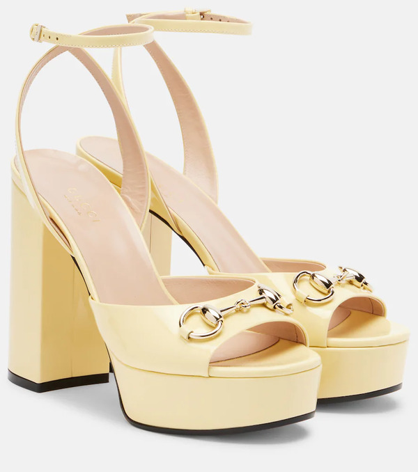 Gucci Gucci Horsebit 85 Leather Platform Sandals 