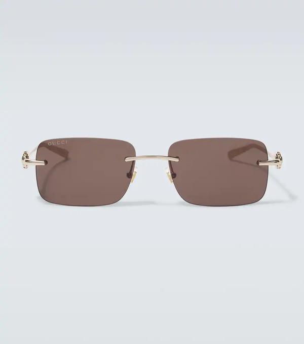  Gucci Gucci Horsebit Rectangular Sunglasses 