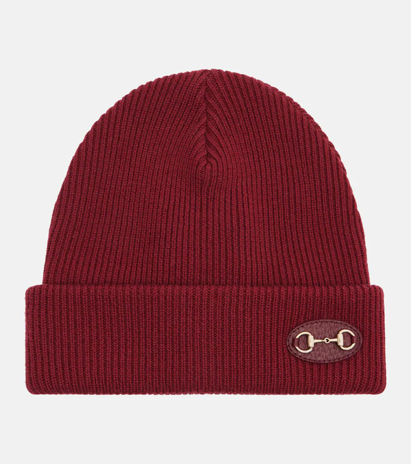  Gucci Gucci Horsebit Ribbed-knit Wool Beanie 