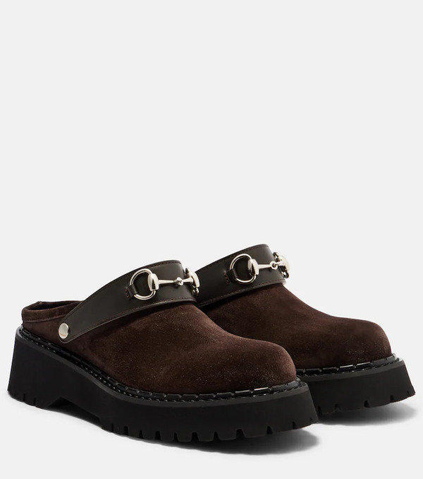  Gucci Gucci Horsebit Suede Mules 