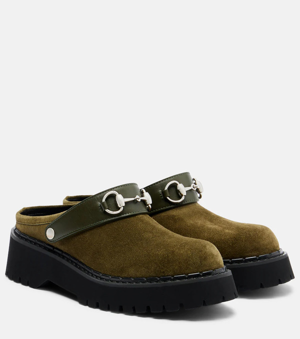  Gucci Gucci Horsebit Suede Mules 