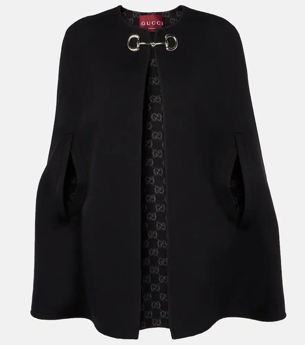 Gucci Gucci Horsebit Wool And Silk Cape 